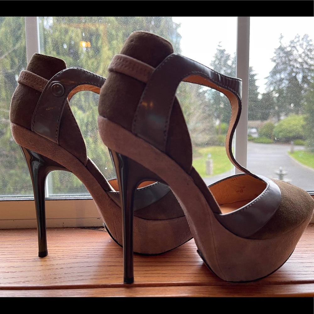 Brand new Lamb suede/leather heels
